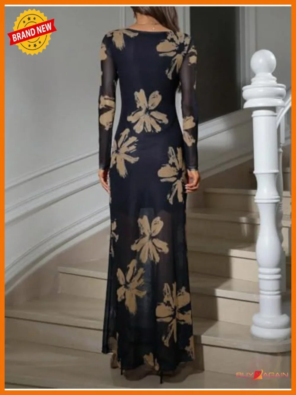 Verdusa Long Sleeve Maxi Dress Formal Wedding Guest Mermaid